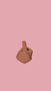3D illustration of a hand gesture emoji over a pink background, minimalist style.